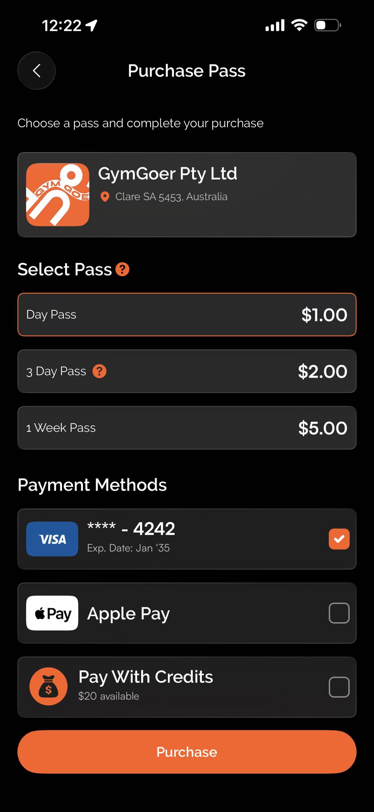 2. Pass Purchase Flow